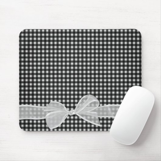 White Sheer Bow auf Gingham Mouse Pad Mousepad (Mit Mouse)