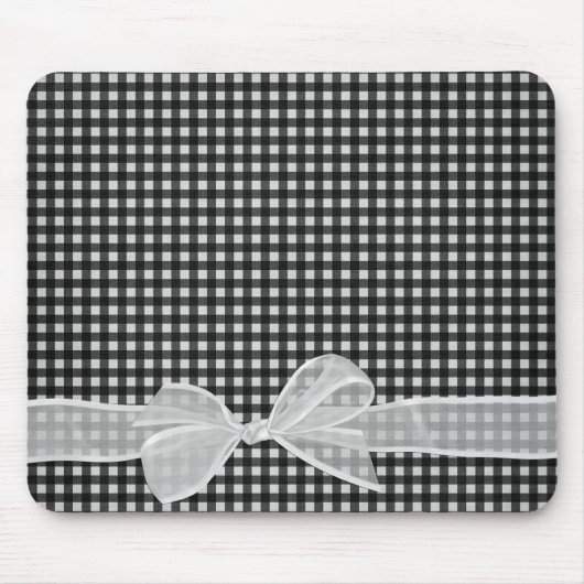 White Sheer Bow auf Gingham Mouse Pad Mousepad (Vorne)