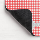 White Sheer Bow auf Gingham Mousepad (Ecke)