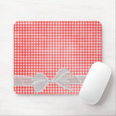 White Sheer Bow auf Gingham Mousepad (Mit Mouse)