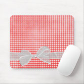 White Sheer Bow auf Gingham Mousepad (Mit Mouse)