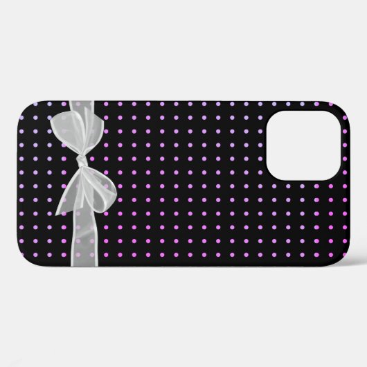 White Sheer Bow auf Neon Dots Case-Mate iPhone Hülle (Rückseite (Horizontal))