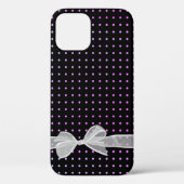 White Sheer Bow auf Neon Dots Case-Mate iPhone Hülle (Rückseite)