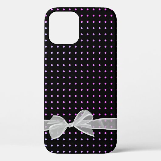 White Sheer Bow auf Neon Dots Case-Mate iPhone Hülle (Rückseite)