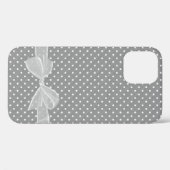 White Sheer Bow auf Polka Docks Case-Mate iPhone Hülle (Rückseite (Horizontal))