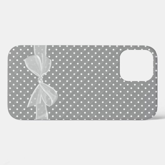 White Sheer Bow auf Polka Docks Case-Mate iPhone Hülle (Rückseite (Horizontal))