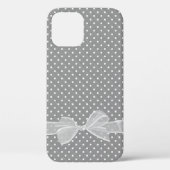 White Sheer Bow auf Polka Docks Case-Mate iPhone Hülle (Rückseite)