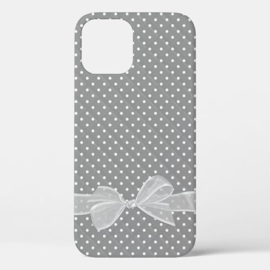 White Sheer Bow auf Polka Docks Case-Mate iPhone Hülle (Rückseite)