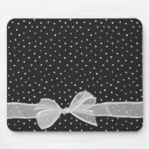 White Sheer Bow auf Polka Docks Mousepad (Vorne)