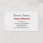 White Sheer Bow auf Red Visitenkarte (Rückseite)