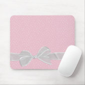 White Sheer Ribbon auf Button Dots Mousepad (Mit Mouse)