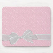 White Sheer Ribbon auf Button Dots Mousepad (Vorne)