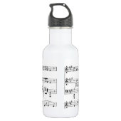 White Sheet Music Edelstahlflasche (Rückseite)