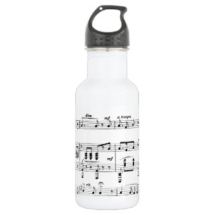 White Sheet Music Edelstahlflasche