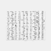 White Sheet Music Fleecedecke (Vorderseite (Horizontal))