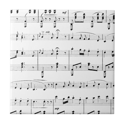 White Sheet Music Fliese (Vorderseite)