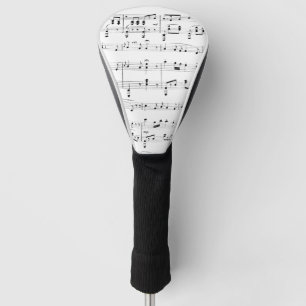 White Sheet Music Golf Headcover