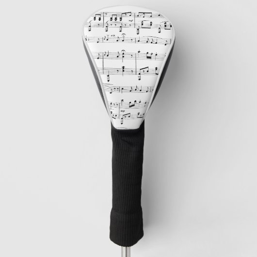 White Sheet Music Golf Headcover (Vorderseite)
