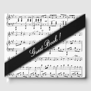 White Sheet Music Guest Book Gästebuch