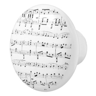 White Sheet Music Keramikknauf