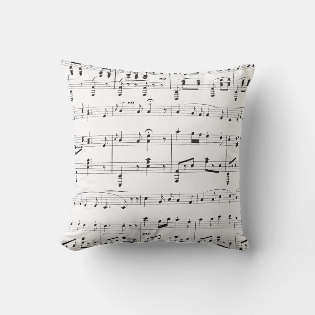White Sheet Music Kissen (Vorderseite)