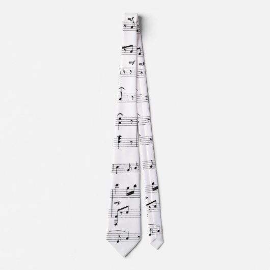 White Sheet Music Krawatte (Vorderseite)
