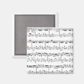 White Sheet Music Magnet (Vorderseite/Rückseite)