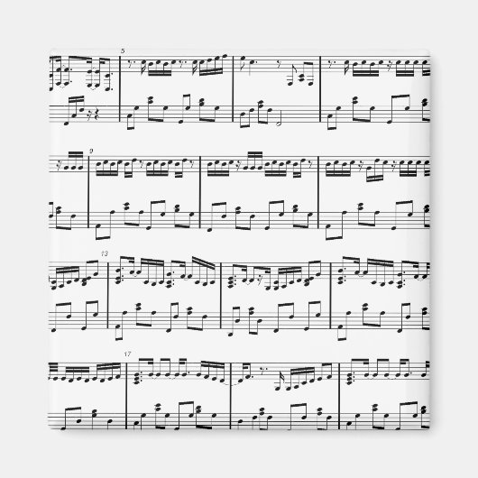 White Sheet Music Magnet (Vorne)