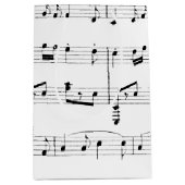 White Sheet Music Mittlere Geschenktüte (Vorderseite)