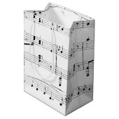 White Sheet Music Mittlere Geschenktüte (Rückseite Schrägansicht)