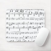 White Sheet Music Mousepad (Mit Mouse)