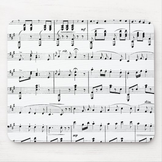 White Sheet Music Mousepad (Vorne)