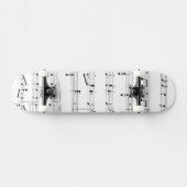 White Sheet Music Skateboard (Horizontal)