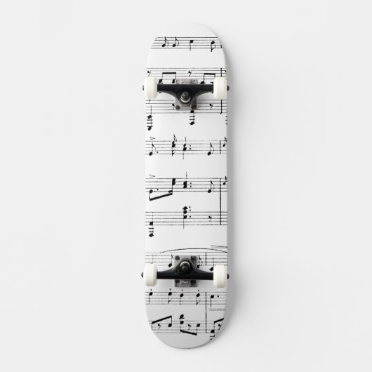 White Sheet Music Skateboard (Vorderseite)