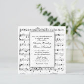 White Sheet Music Theme Wedding Einladung (Stehend Vorderseite)