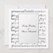 White Sheet Music Theme Wedding Einladung (Rückseite)