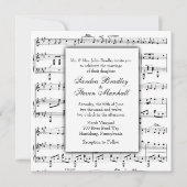 White Sheet Music Theme Wedding Einladung (Vorderseite)