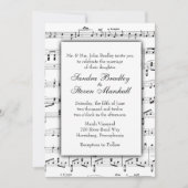White Sheet Music Theme Wedding Einladung (Vorderseite)