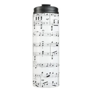 White Sheet Music Thermosbecher