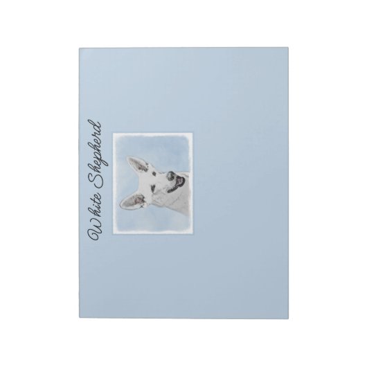White Shepherainting - Niedliche Original Hunde Ar Notizblock (Rotiert)