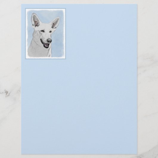 White Shepherainting - Niedliche Original Hunde Ku (Vorderseite)