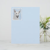 White Shepherainting - Niedliche Original Hunde Ku (Stehend Vorderseite)