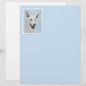 White Shepherainting - Niedliche Original Hunde Ku (Vorne/Hinten)