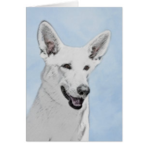 White Shepherainting - Niedliche Original Hunde Ku