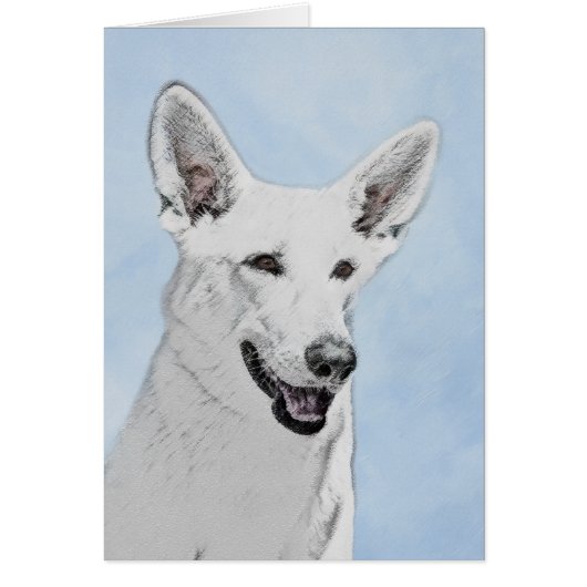 White Shepherainting - Niedliche Original Hunde Ku (Vorne)
