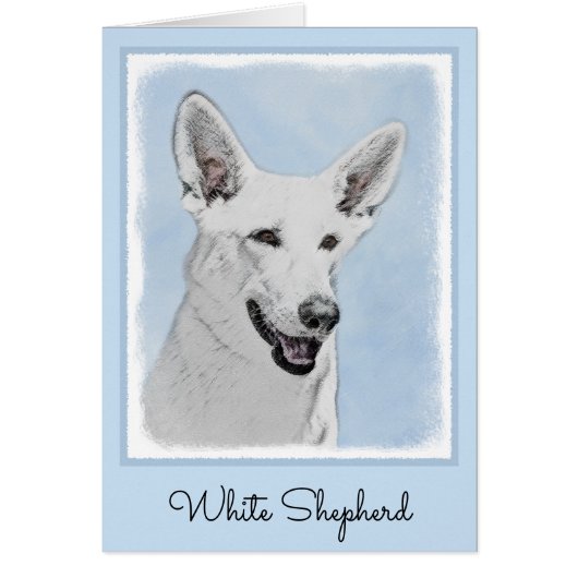 White Shepherainting - Niedliche Original Hunde Ku (Vorne)