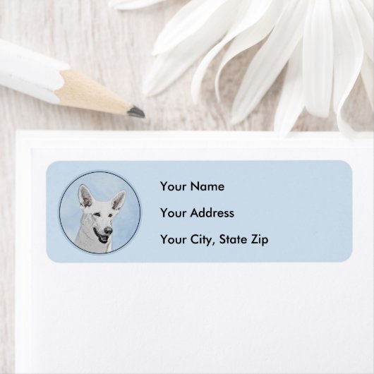 White Shepherainting - Niedliche Original Hunde Ku (Insitu)