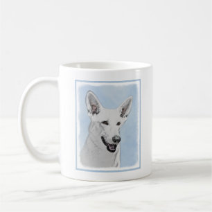 White Shepherainting - Niedliche Original Hunde Ku Kaffeetasse