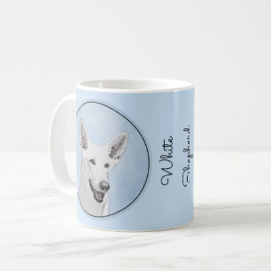 White Shepherainting - Niedliche Original Hunde Ku Kaffeetasse