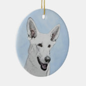 White Shepherainting - Niedliche Original Hunde Ku Keramik Ornament (Rechts)